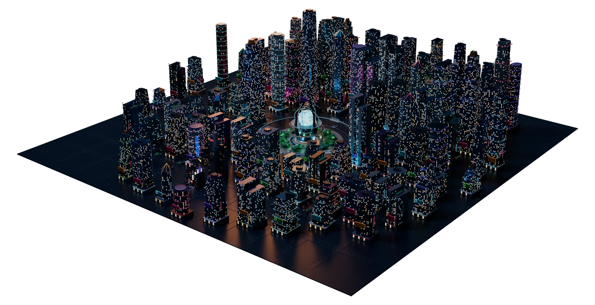 Metropolis map, 3D render