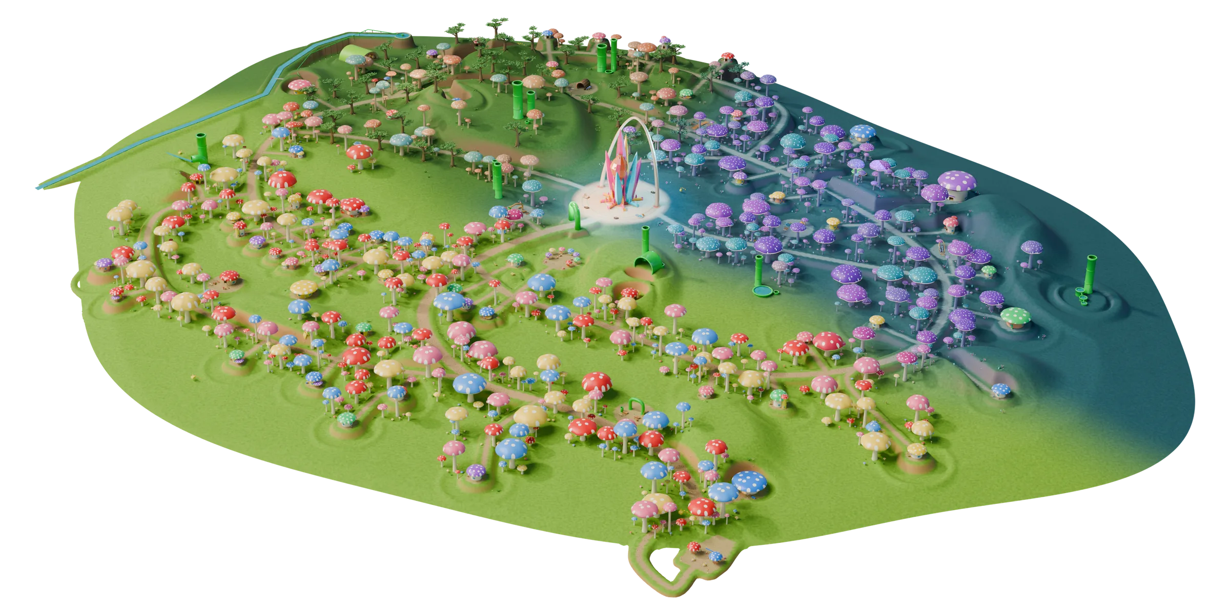 Starcap Island map, 3D render