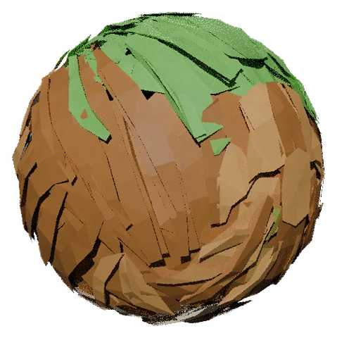 Tumblewick, low-poly tumbleweed, 3D render