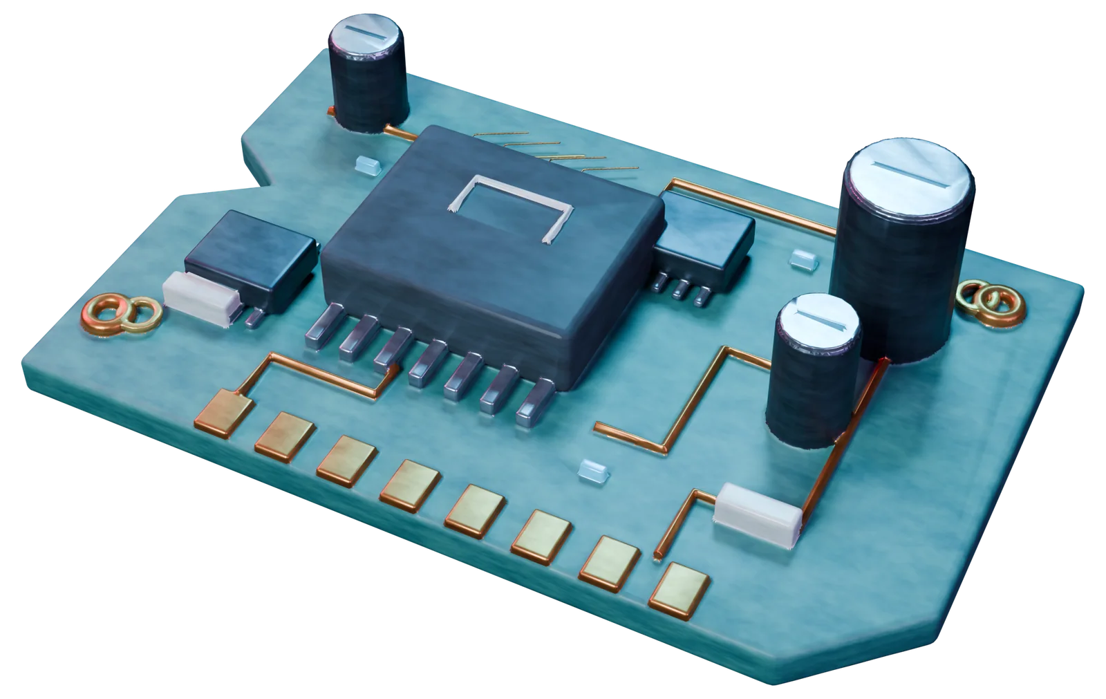 Board, cybercity biome material, 3D render